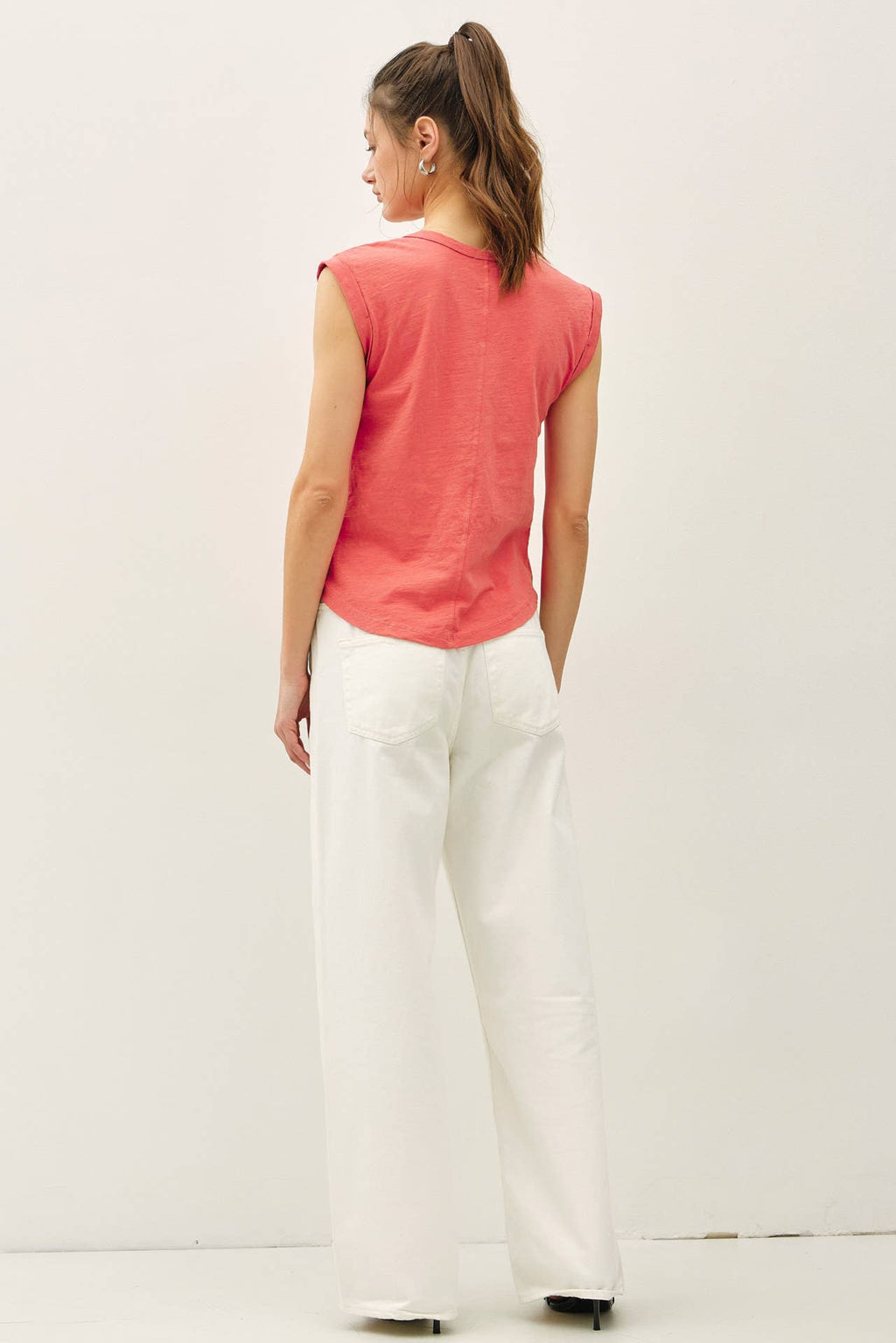 NEW SHADE-BASIC CAP SLEEVE GARMENT DYED TOP