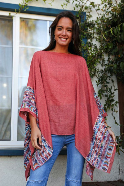 Geometric Embroidered Sleeve Kimono available in multiple colors