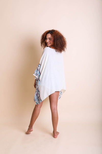 Geometric Embroidered Sleeve Kimono available in multiple colors