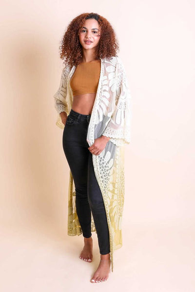 Ombre Bohemian Lace Kimono available in multiple colors