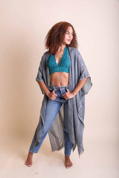 Woven Long Line Tribal Kimono available in multiple colors