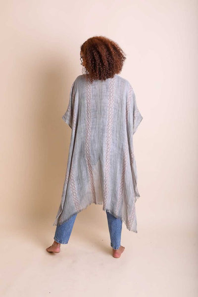 Woven Long Line Tribal Kimono available in multiple colors